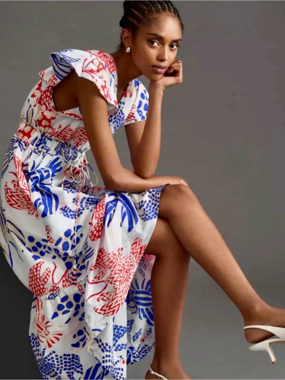 Farm Rio Flutter Sleeve Dress - Picture 3 of 8